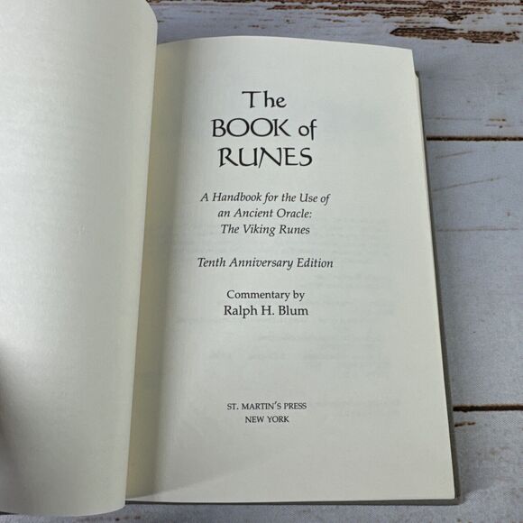 The Book of Runes by Ralph H Blum Tenth Anniversary Edition 1993 1st Printing HC - Picture 3 of 5